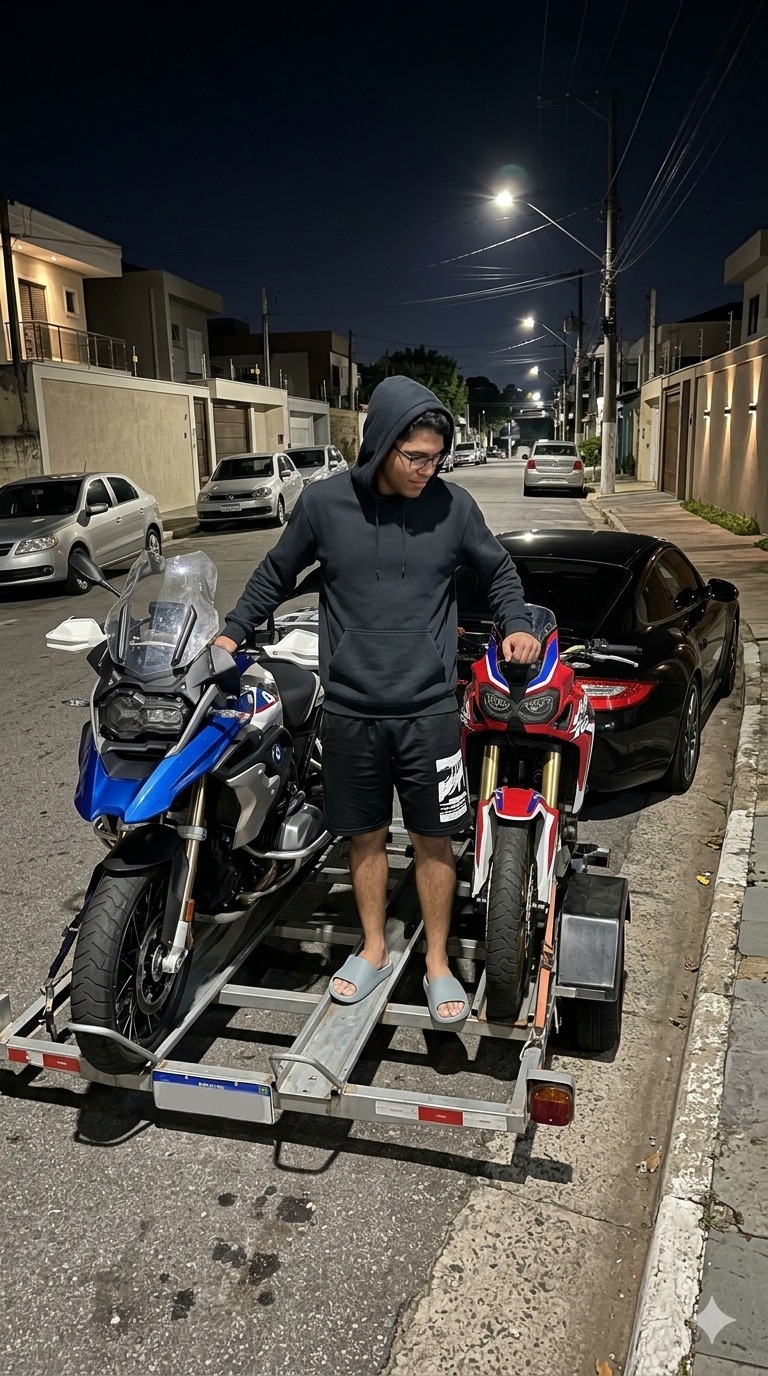 Depois — ao lado das motos